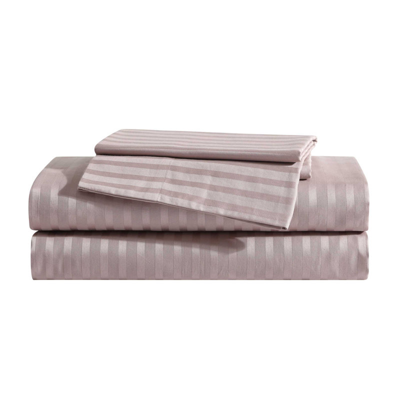 Ensemble de draps en coton Vera Wang Dobby, Ensemble de draps pour grand lit avec trois articl, Rose