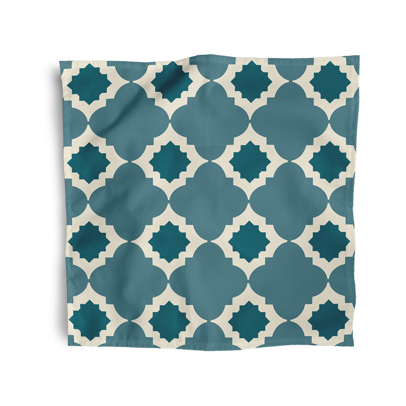 Volusia Polyester Geometric Square Napkin, Teal