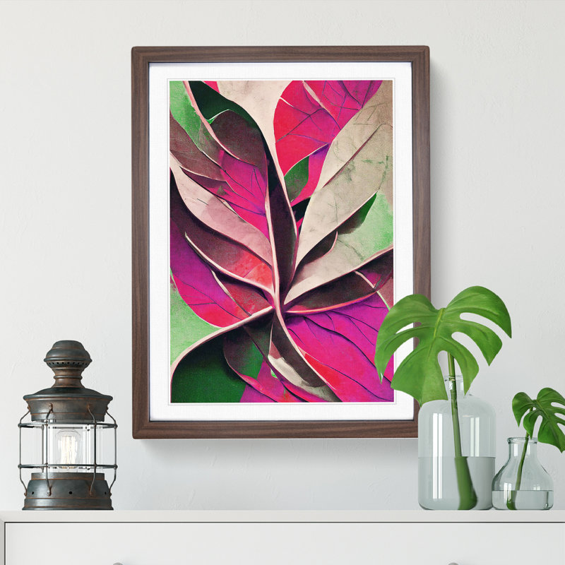 Leaf - Framed Print, 64cm H x 46cm W x 2cm D, Walnut