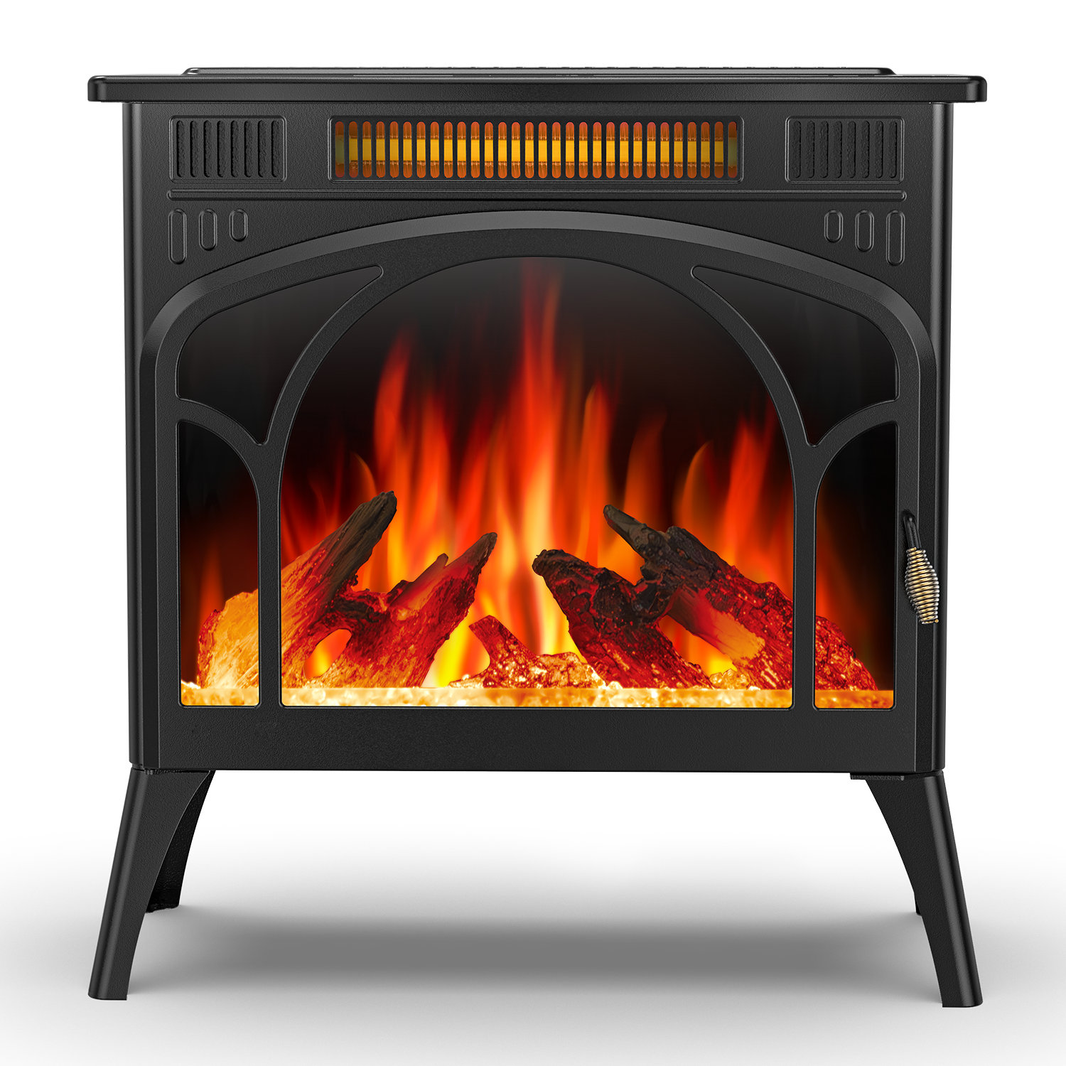 Freestanding Fireplace With Electronic Temperature