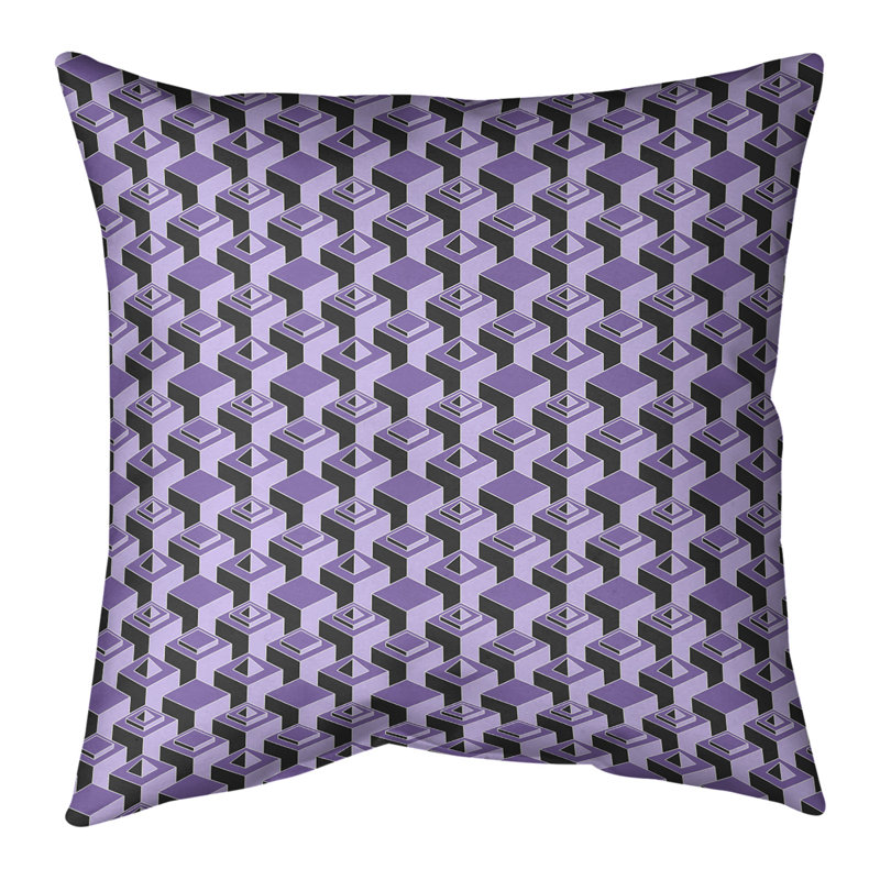 Housse de coussin Skyscrapers, 16 po x 1 po, Mauve, Simili daim
