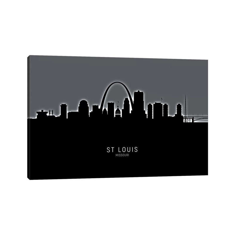 St Louis Missouri Skyline by Michael Tompsett - 1 Piece Wrapped Canvas Wall Art, 66.04 cm H x 45.72 cm W x 3.175 cm D