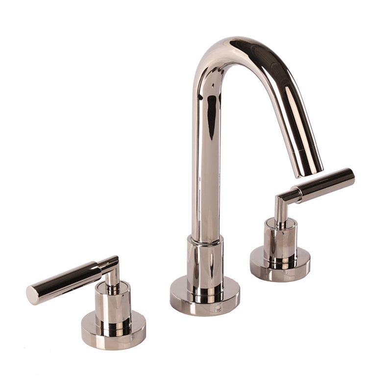 Cigno Widespread Bathroom Faucet with Drain Assembly, Polished Nickel