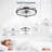  Cissline 20" Modern Black Flush-mount Ceiling Fan Light With Curved Led Frame For Bedroom & Living Spaces