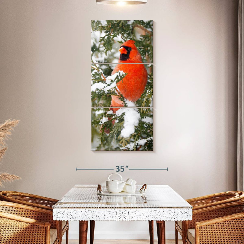 Winter Cardinal, 44" H x 21" W