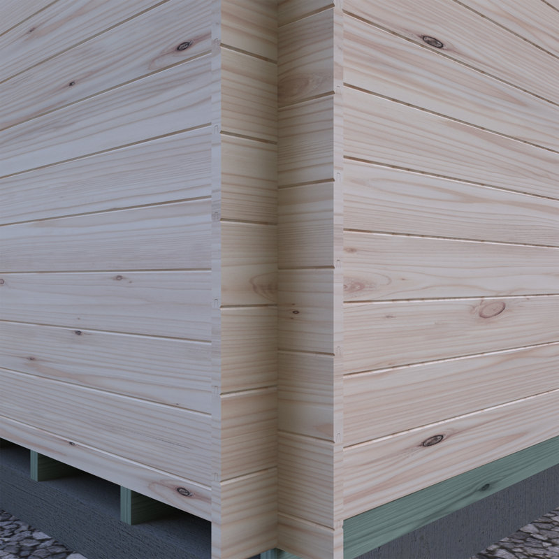 Roncade Log Cabin Wooden Shed, Yes, 8ft W x 8ft D