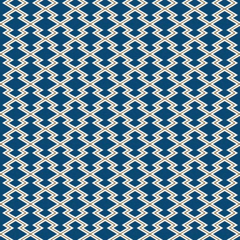 Japon Hayami 100% Cotton Performance Fabric, Azul/Ocre