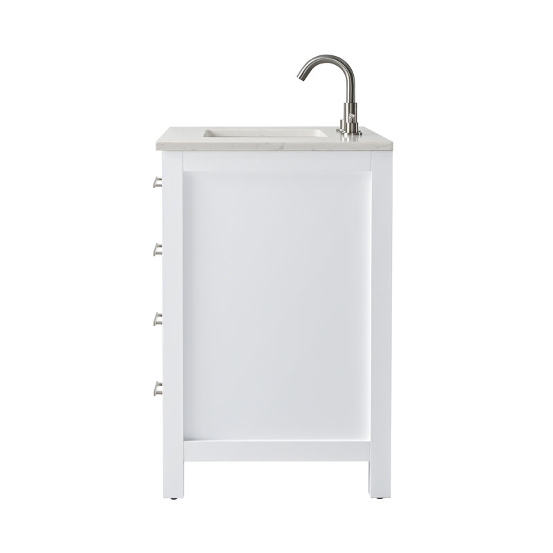 Trevor 36" W Single Vanity, White/Brushed Nickel