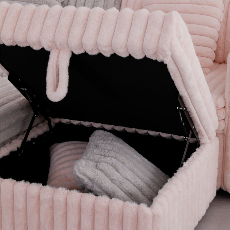 Canapé modulaire confortable et élégant, Rose, Réversible