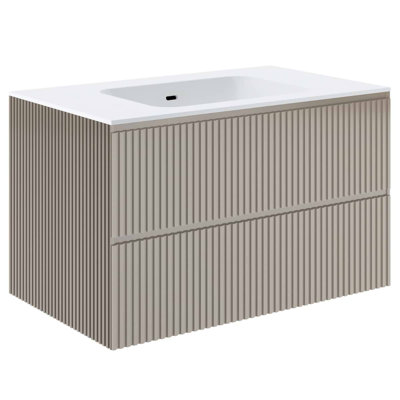 Linear 30" Wall Mounted Single Bathroom Vanity with Top