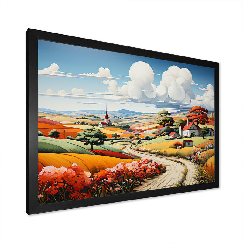 «Tarquility In The Countryside», reproduction sur toile, Cadre simple noir, H 24 po x l 32 po x P 1 po