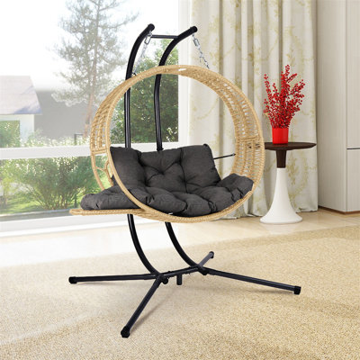 Double fauteuil à œufs suspendu avec support pour l'extérieur