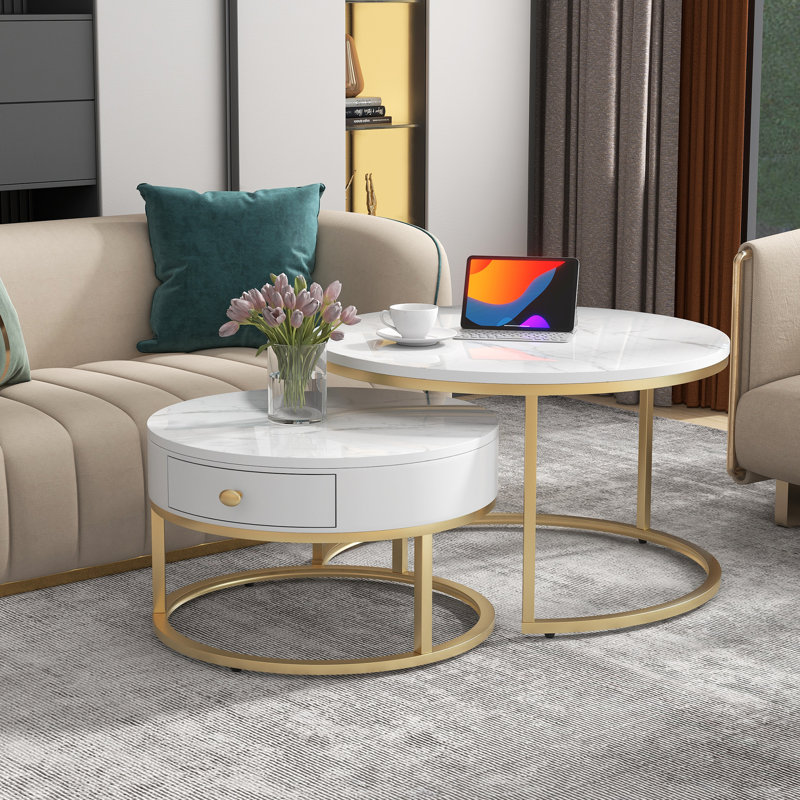 2 - Piece Living Room Table Set, White
