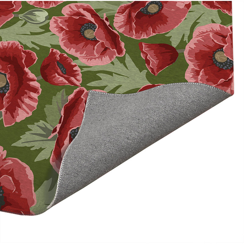 Poppie Soft Step Outdoor Area Rug, Evergreen, Rectangle 7' x 5'