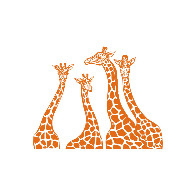 Adhésif décoratif famille girafe, Orange