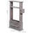 Narrow Side Table, Slim End Sofa Table In Vintage Grey Wood With Storage Shelf, Magazine And Remote Holder