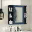 Armoire à pharmacie peu encombrante avec miroir, fabrication en MDF, finition bleue moderne
