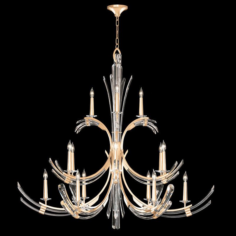 Lustre rond 56 po Trevi, Feuille d'or