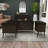 Currie Metal Weathered Bronze Storage Bench with Dark Brown Tufted Faux Leather Set