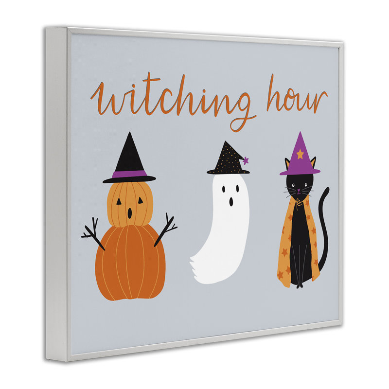 Adorable giclée d'Halloween, image de Sazerelli Designs, H 16 po x l 20 po, Estampe numérique encadrée blanc bord de mer