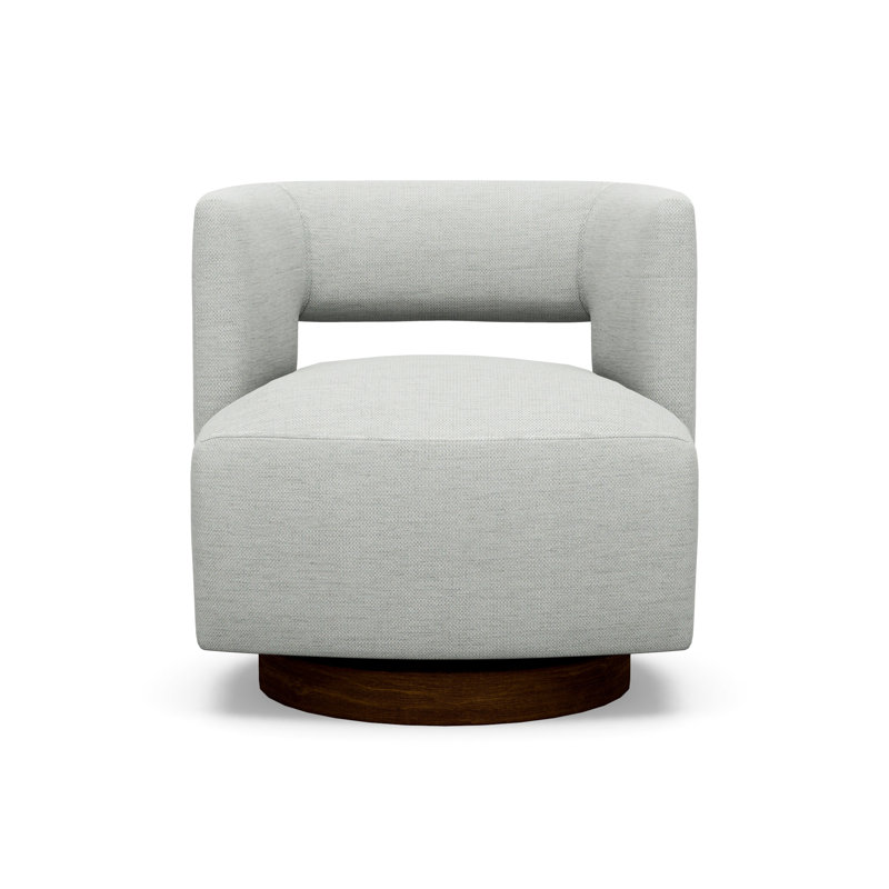 Crystle Swivel Barrel Chair, 8938-45, Walnut