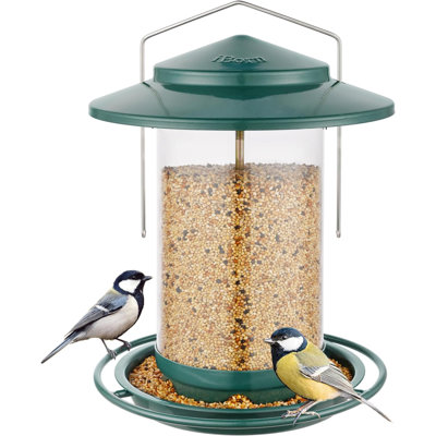 Metal Bird Feeder For Small Birds,Easy Clean Bird Seed Feeder,Hanging Bird Feeder For Seeds With Gift Box,3-Second Refill Bird Feeder,Green 6 Port (Se
