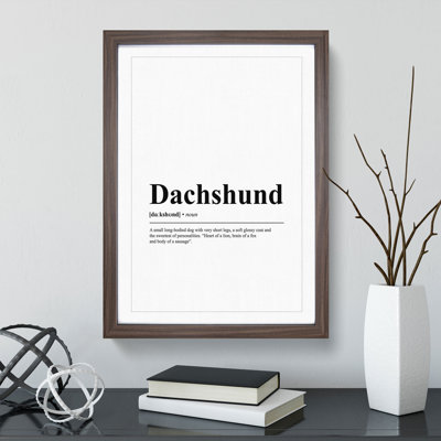Dictionary Dachshund - Framed Print