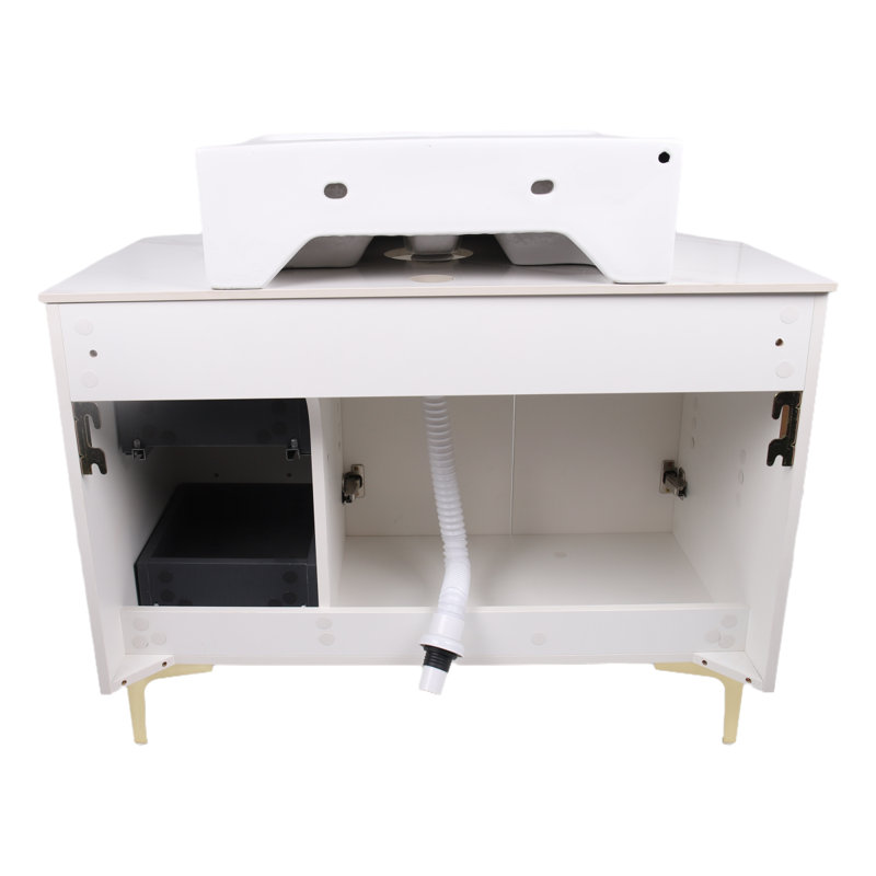 Ensemble de meuble-lavabo simple 36 po avec plateau en céramique 2 tiroirs Nourudin