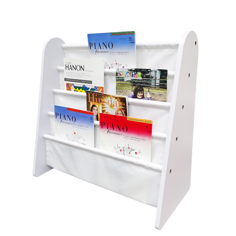 4 Tiers Book Megazine Rack Bookshelf Storage 25 X 11 X 23.6" Floor Stand Tabletop Or Wallmount White Easy Assembly, Also Great For Tools Boards Paper