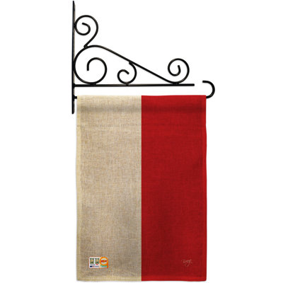 En toile jute 2 côtés 19 x 13 po indonésie drapeau de jardin