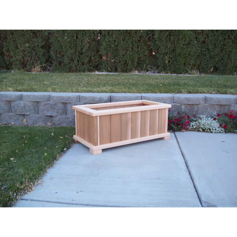 Bunceton Handmade Wood Planter Box, 17" H x 41" W x 21" D, Unstained