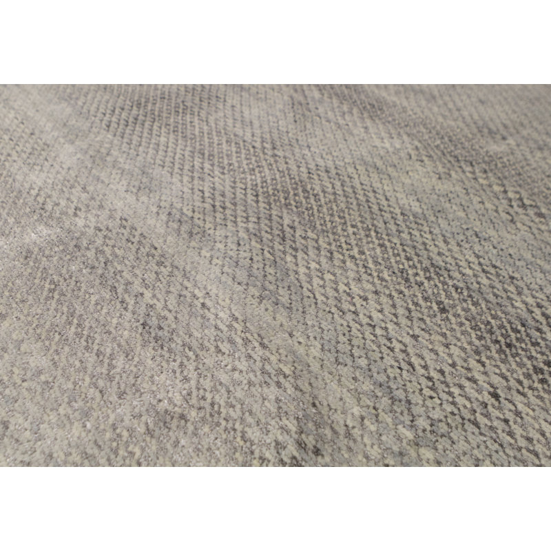 Hand-Knotted High-Quality Light Blue and Gray Area Rug