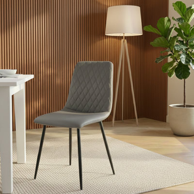 Volta 48cm H Polyester Blend Upholstered Metal Full Back Side Chair in Grey