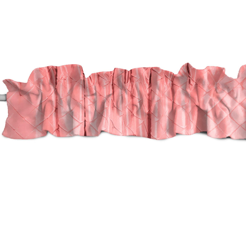 Pintuck Tailored Window Valance, 144"W x 9"L, Coral