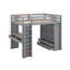 Lit mezzanine double avec grandes tablettes, bureau et DEL-792649975