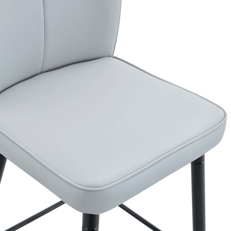 Ensemble de chaises de bar modernes en polyuréthane - deux pièces, dossier à lignes épurées, Brun, Noir