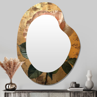 Vandervoort - Miroir mural rose aux formes asymétriques