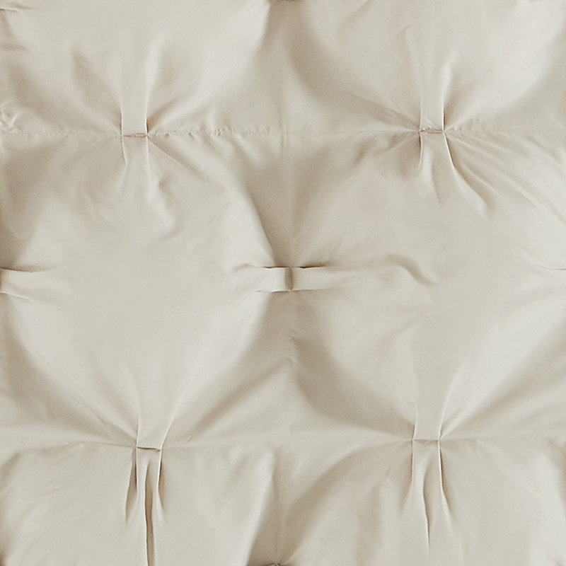 Beige Full Microfiber Cloud Puffer Comforter Set