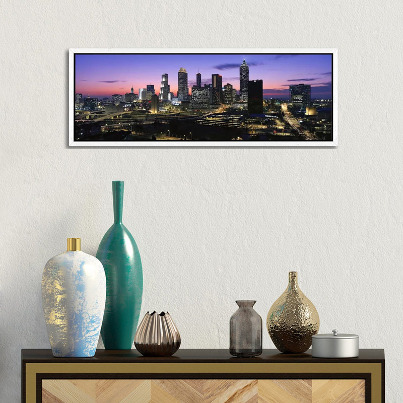 Skyscrapers In A City, Atlanta, Georgia, USA #5 by Panoramic Images - Floater Frame Panoramic Gallery-Wrapped Canvas Giclée on Canvas