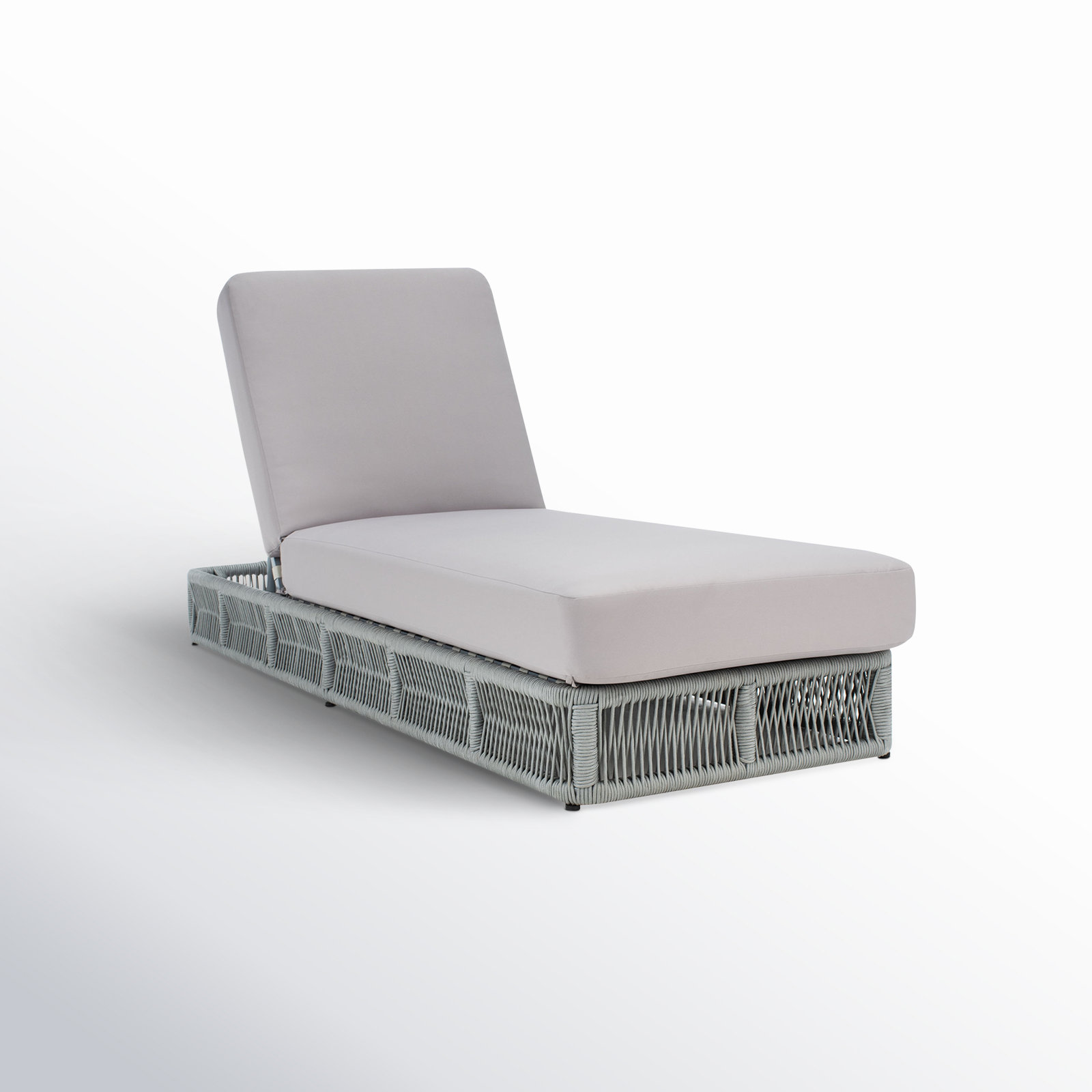 Langley 25" Patio Chaise Lounge, Gray Frame/Gray Cushion