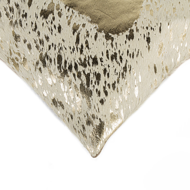 Coussin lombaire en cuir Torino, Naturel / Or