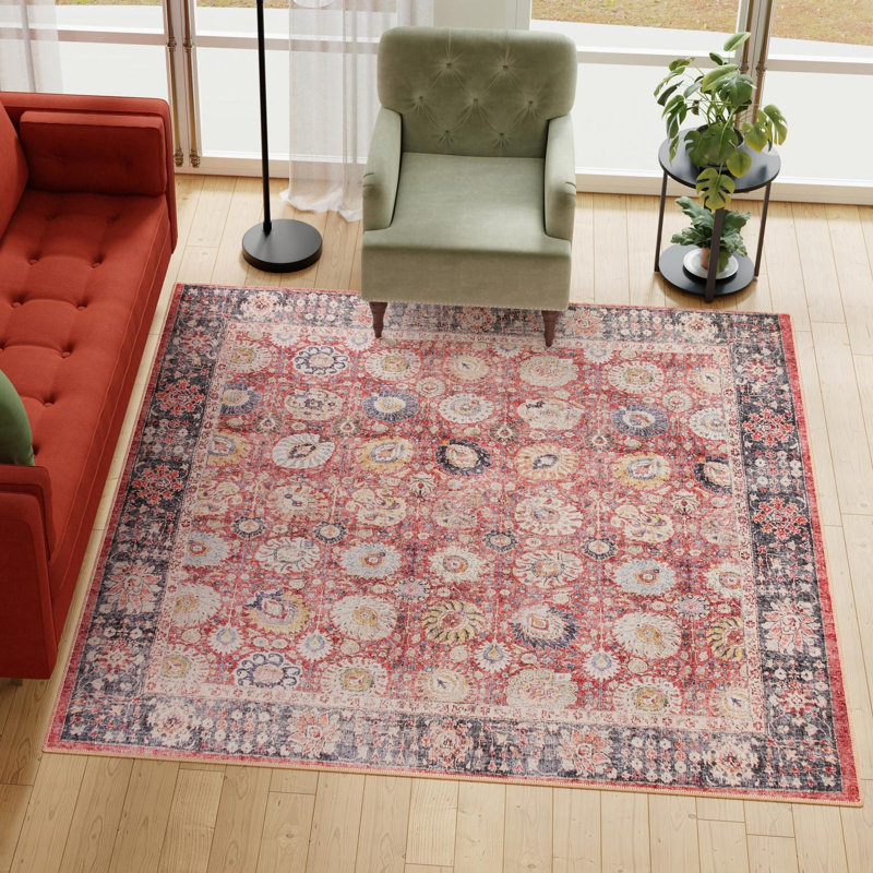 Bungalow Rose Miriam Timeless Rug, Carré 7 pi 10 po x 7 pi 10 po