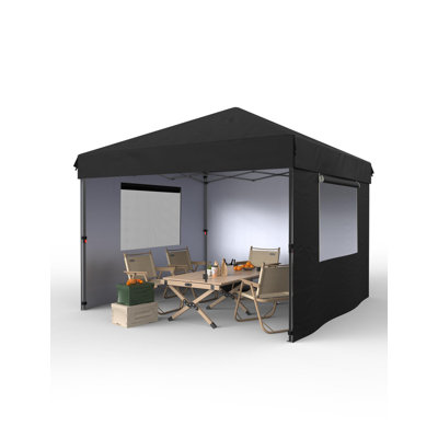 Tente à auvent escamotable 10 x 10, abri instantané robuste avec 3 parois latérales, protection solaire UPF 50+