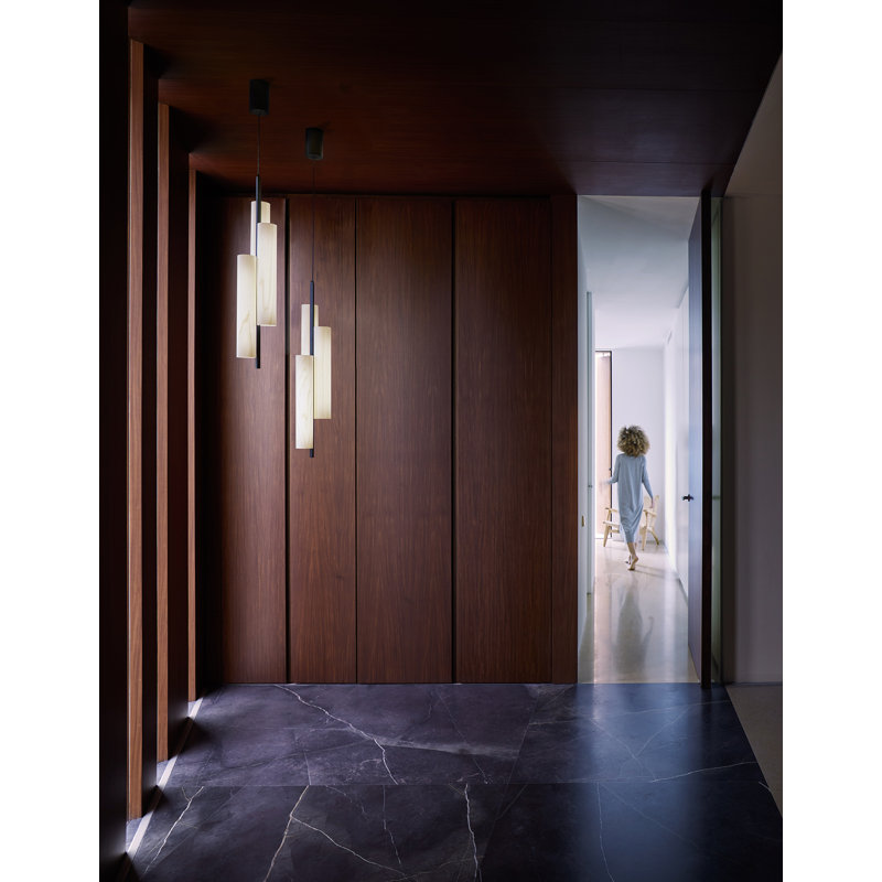 Black Note 3 - Light LED Pendant, Natural Beech, Gold