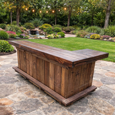 7ft L-Shaped Bar Counter, Indoor Outdoor Reception Desk, Cash Wrap for Home or Commercial Use