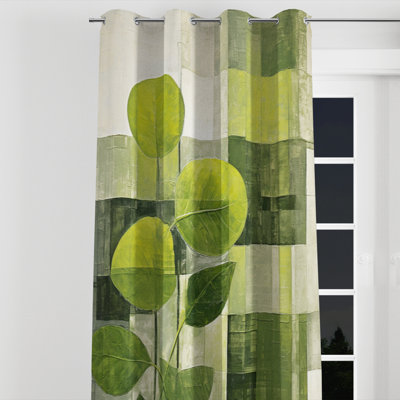 Aviree - Rideau à œillets Botanicals - Velours obscurcissant - 1 panneau