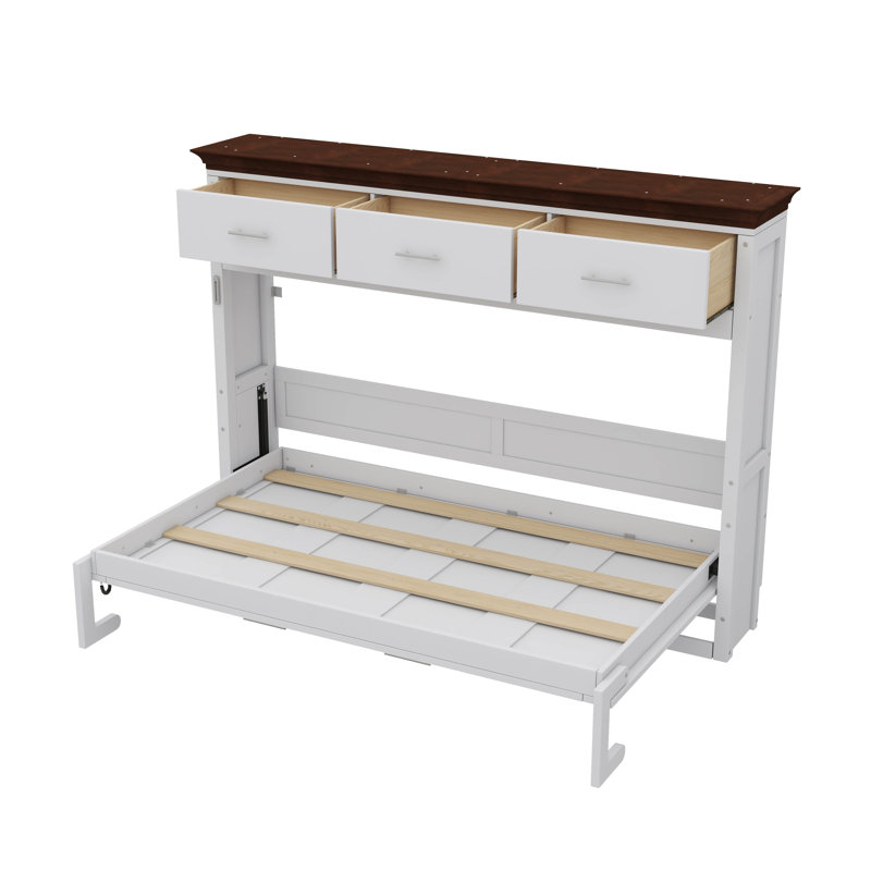 Lit escamotable simple avec tiroirs multiples