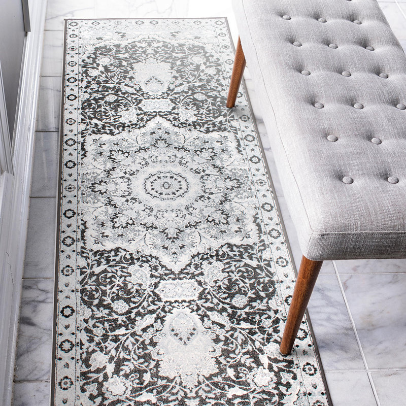 Tapis gris Parviz, Tapis de couloir 2 pi 6 po x 7 pi