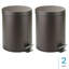 Poubelle à pédale ronde en acier 1,3 gallons iDesign - ensemble de 2 - bronze