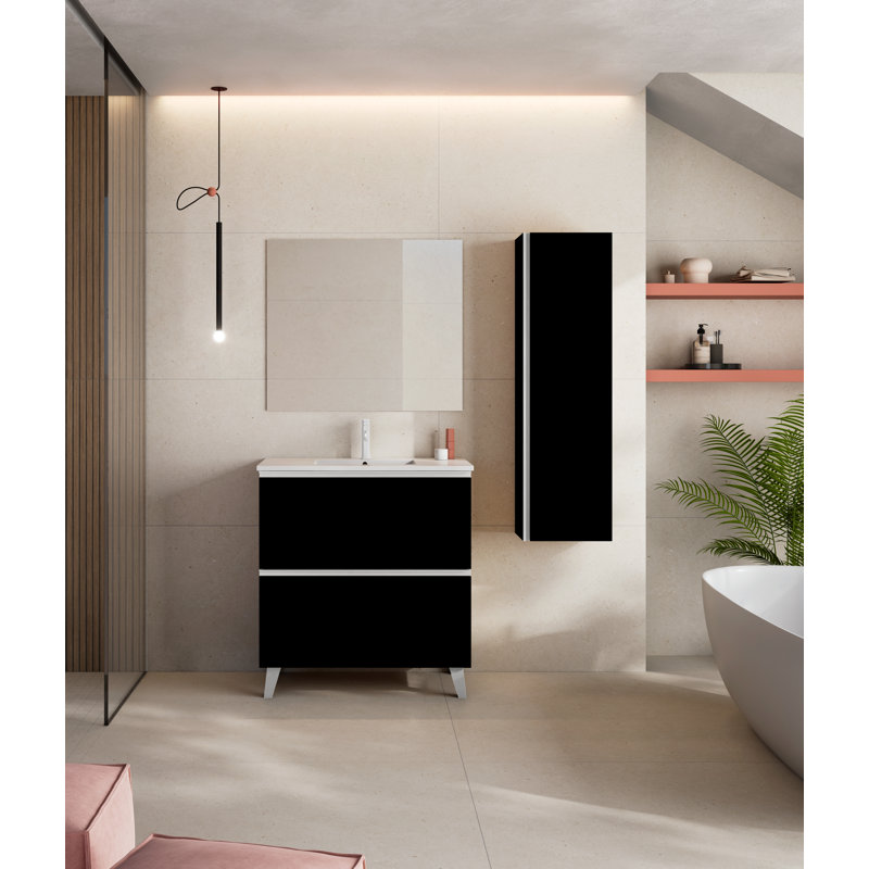 Coiffeuse Bathroon, 32", Blanc, Noir